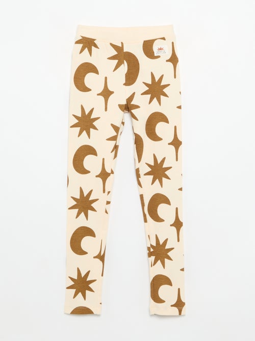 Geprinte legging van geribde stof - Kiabi
