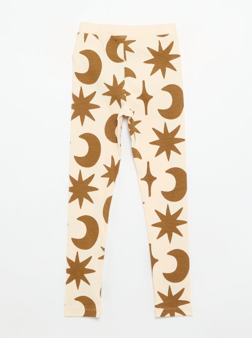 Geprinte legging van geribde stof - Kiabi