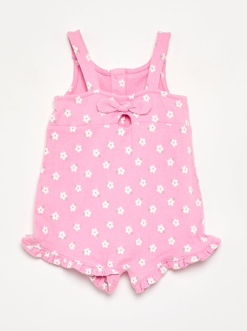 Geprinte playsuit van kreukelstof - Kiabi Geprinte playsuit van kreukelstof - Kiabi