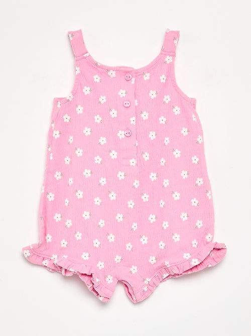 Geprinte playsuit van kreukelstof - Kiabi Geprinte playsuit van kreukelstof - Kiabi
