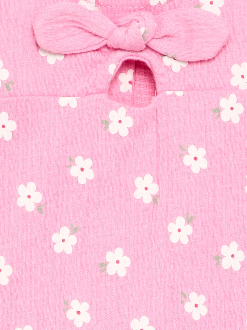 Geprinte playsuit van kreukelstof Rose - Kiabi