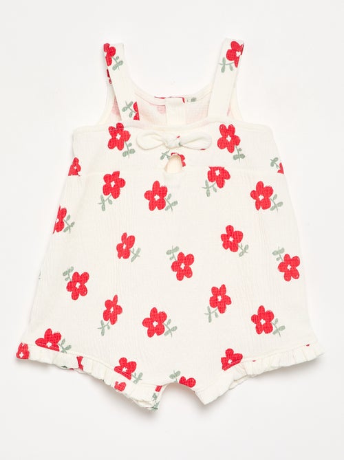 Geprinte playsuit van kreukelstof - Kiabi Geprinte playsuit van kreukelstof - Kiabi