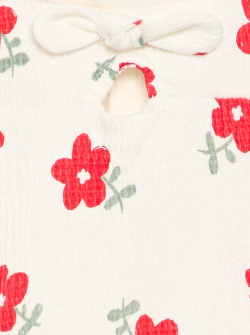 Geprinte playsuit van kreukelstof - Kiabi Geprinte playsuit van kreukelstof - Kiabi