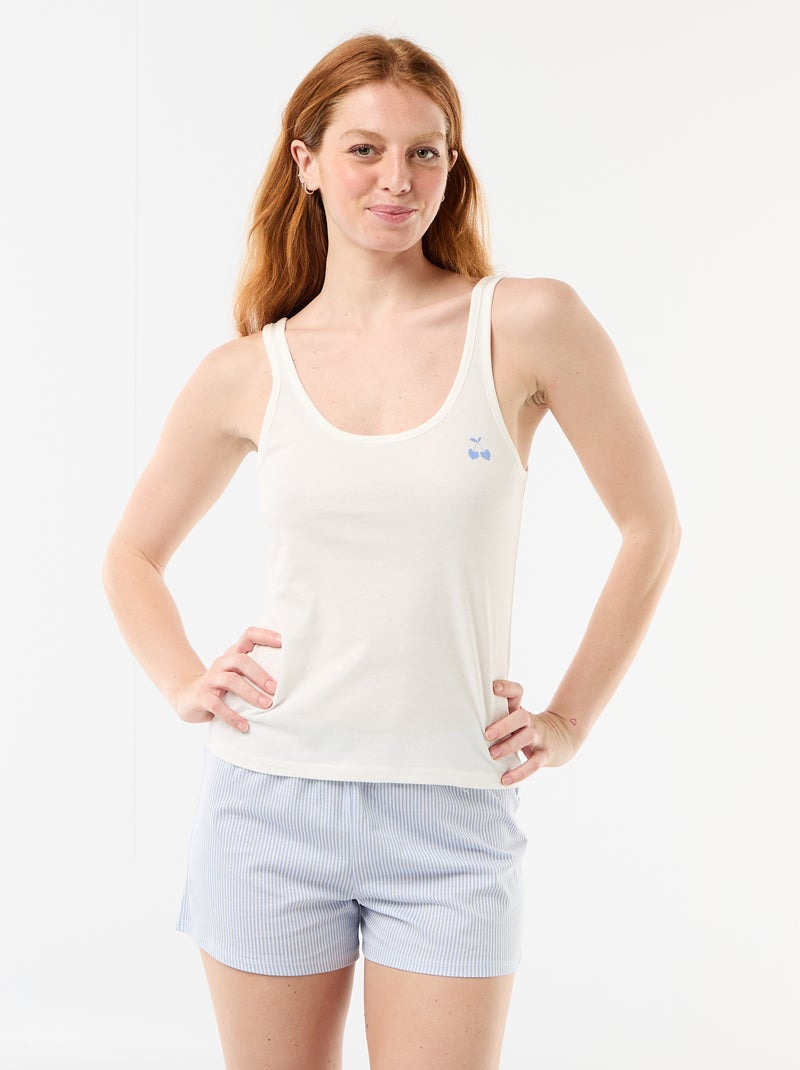 Geprinte pyjamashort - 2-delig Blauw - Kiabi