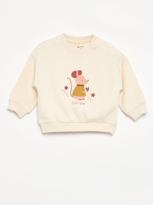 Geprinte sweater van lichte molton - Kiabi