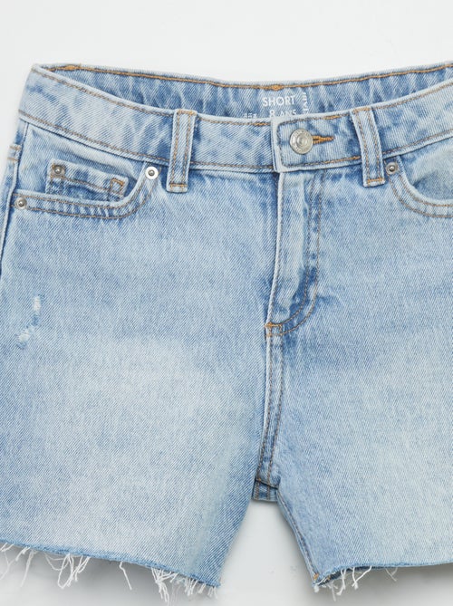 Gerafelde jeansshort - Kiabi
