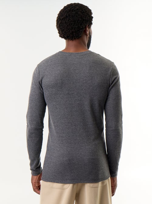 Geribbeld T-shirt met lange mouwen dat heerlijk warm aanvoelt - Kiabi
