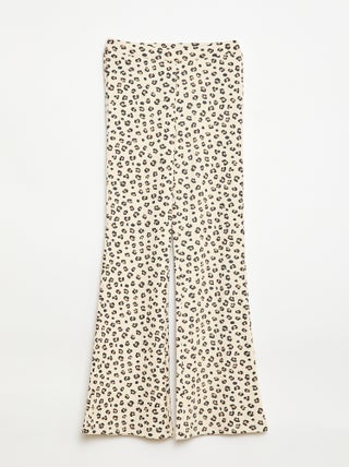 Geribbelde legging met motief