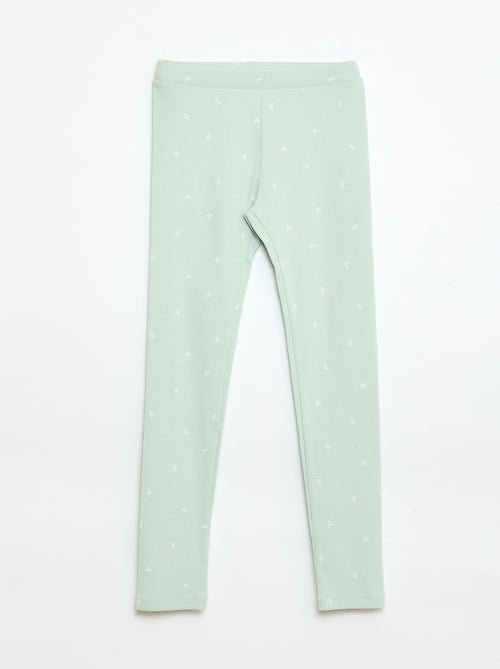 Geribbelde legging met motief - Kiabi