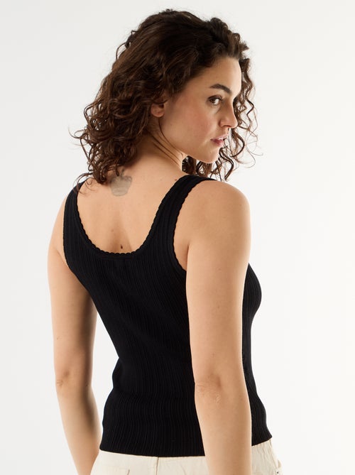 Geribbelde mouwloze top - Kiabi