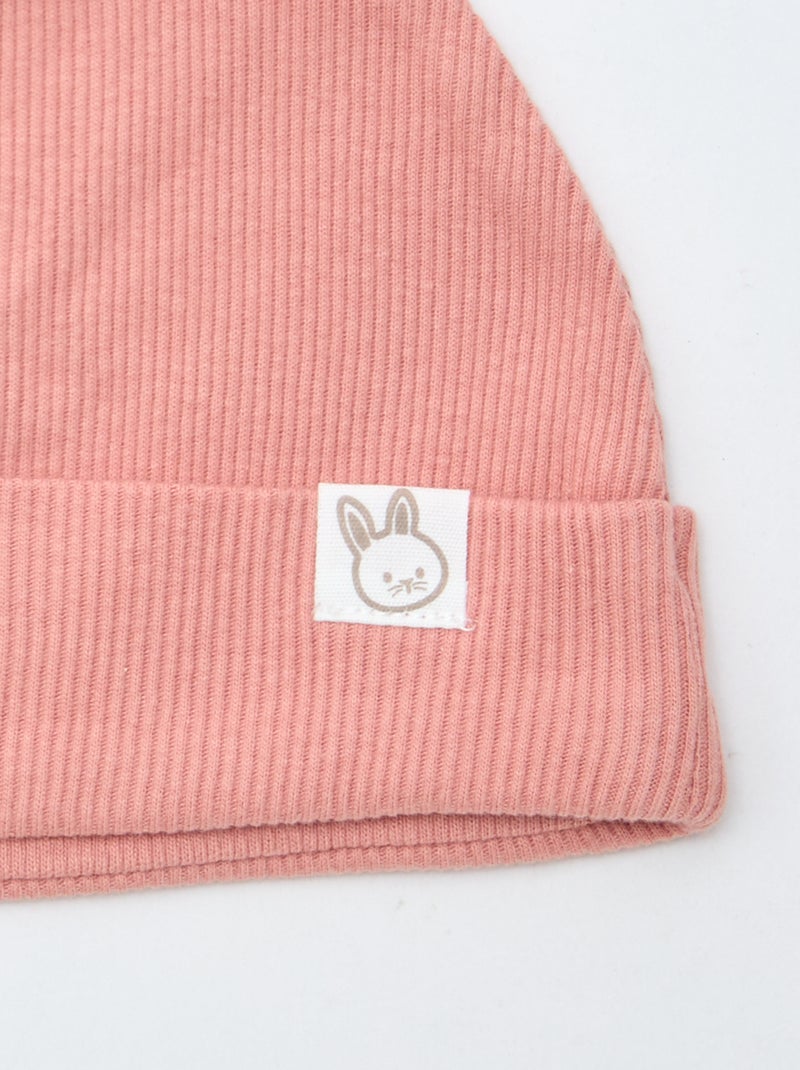 Geribbelde muts met fantasie-oortjes Rose - Kiabi