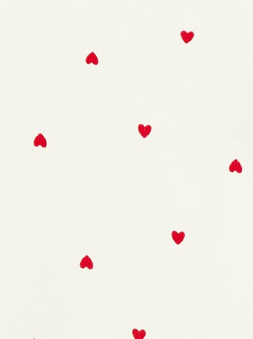 Geribbelde T-shirt met korte, geplooide mouwen - Kiabi