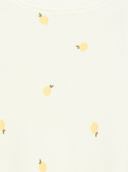 Geribbelde T-shirt met korte, geplooide mouwen - Kiabi