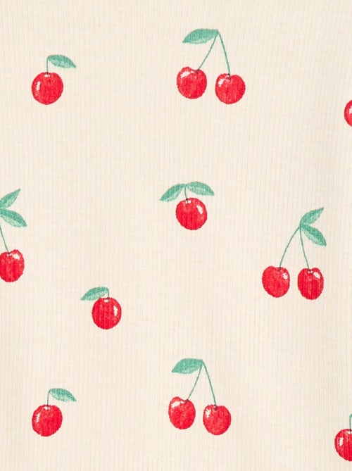 Geribbelde T-shirt met korte, geplooide mouwen - Kiabi