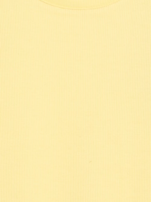 Geribbelde T-shirt met volanmouwen - Kiabi