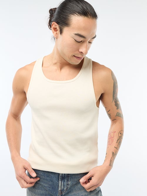 Geribbelde tanktop - Kiabi