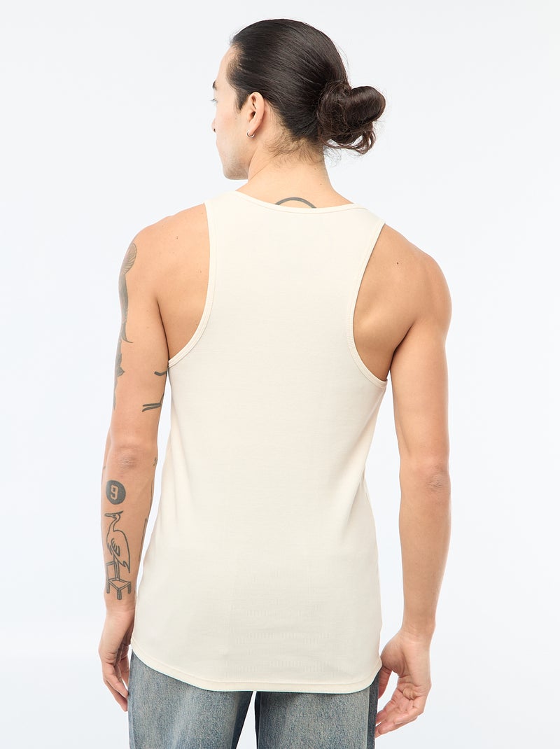 Geribbelde tanktop Wit - Kiabi