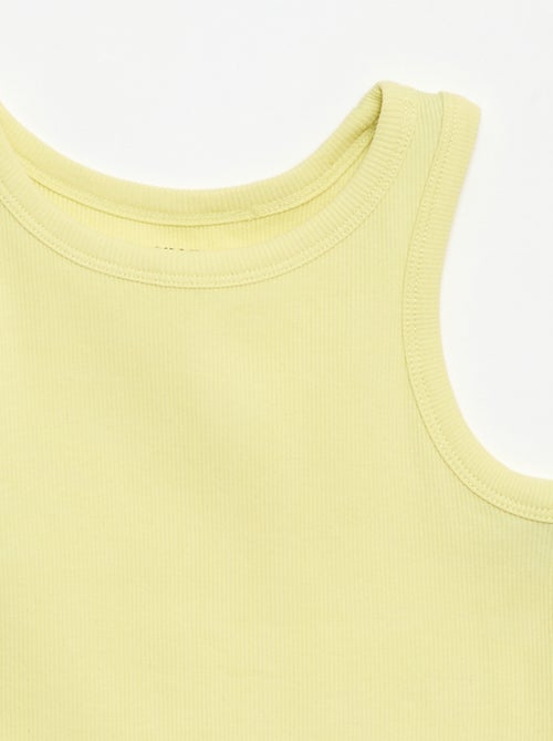 Geribbelde top met ronde hals - Kiabi