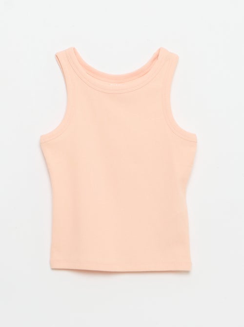 Geribbelde top met ronde hals - Kiabi