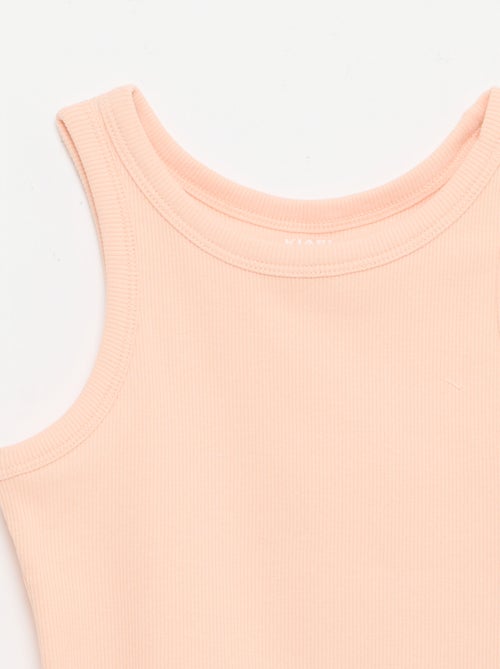 Geribbelde top met ronde hals - Kiabi