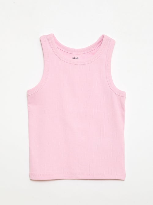 Geribbelde top met ronde hals - Kiabi