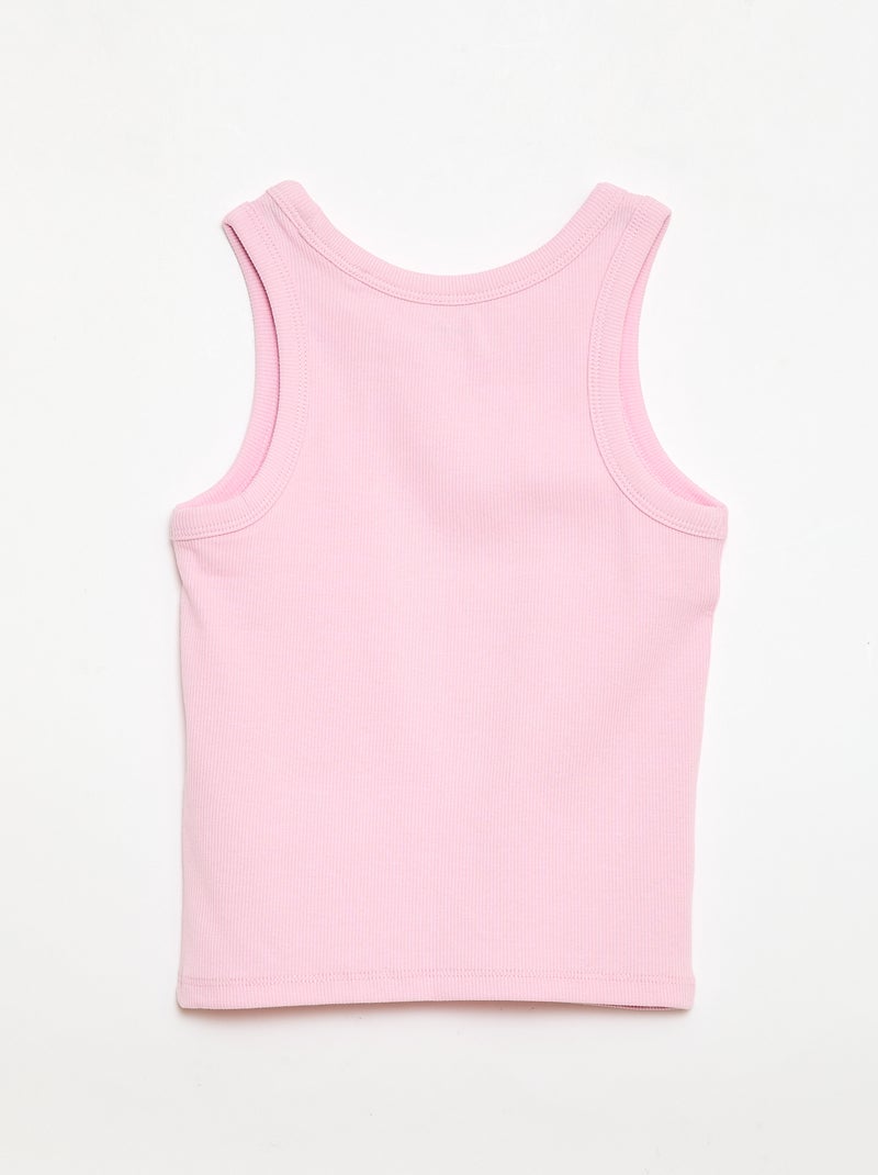 Geribbelde top met ronde hals Rose - Kiabi