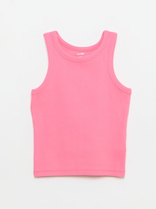 Geribbelde top met ronde hals - Kiabi