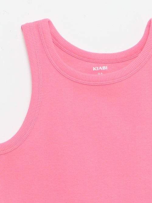 Geribbelde top met ronde hals - Kiabi