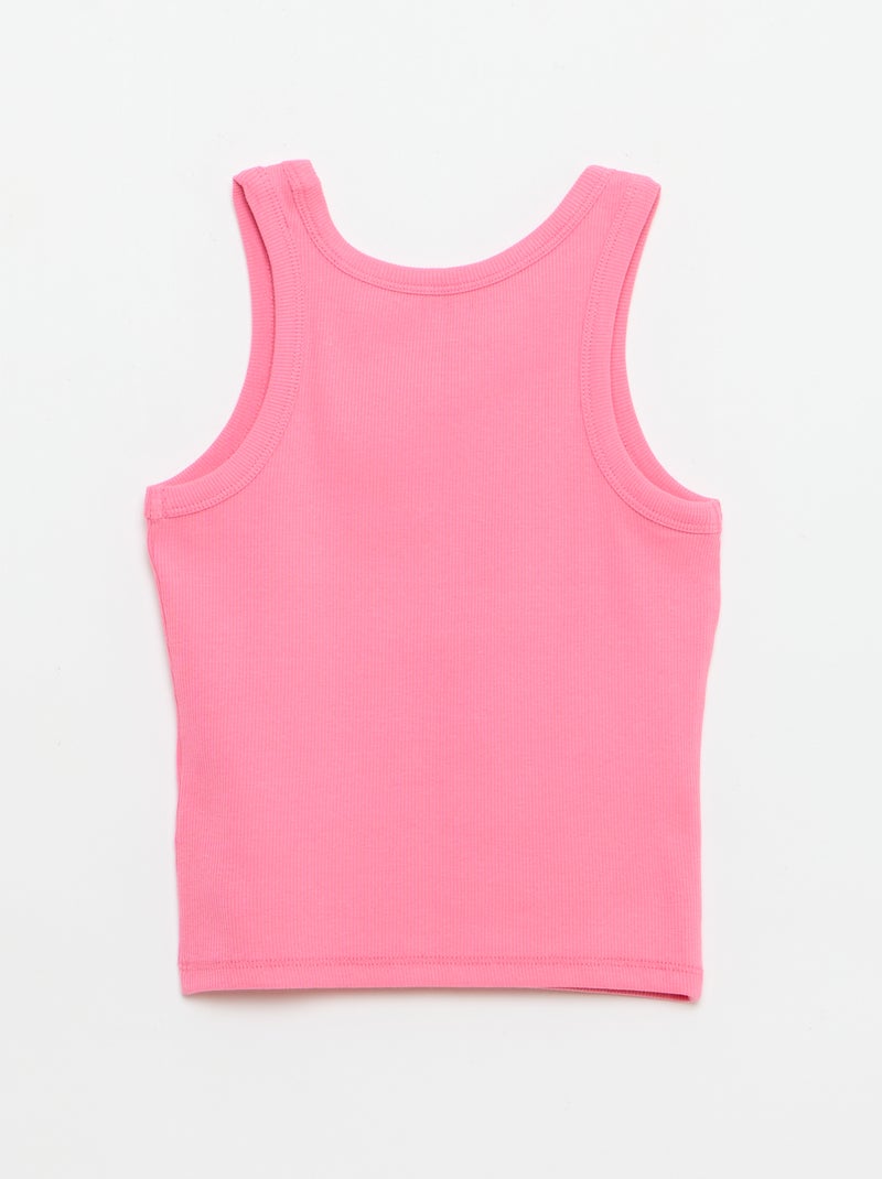 Geribbelde top met ronde hals Rose - Kiabi