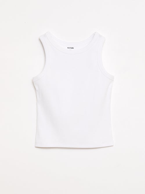 Geribbelde top met ronde hals - Kiabi