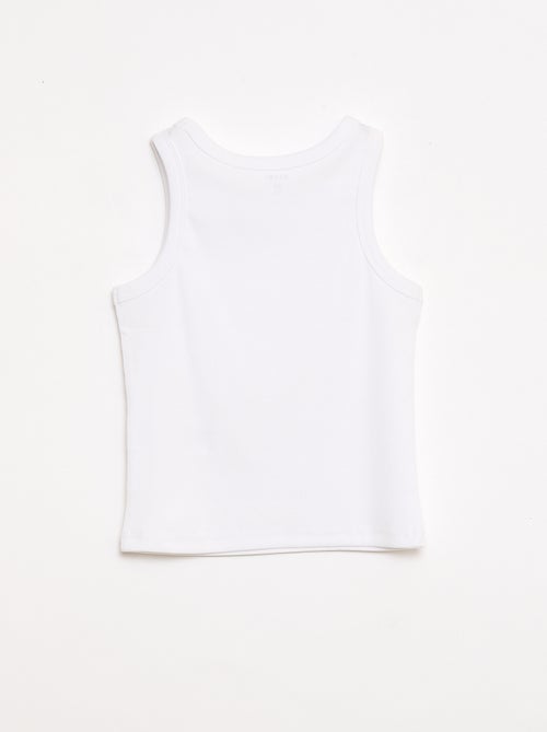 Geribbelde top met ronde hals - Kiabi