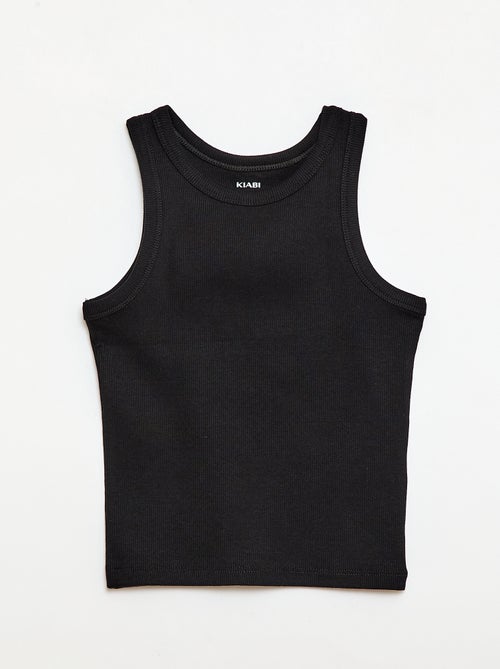 Geribbelde top met ronde hals - Kiabi