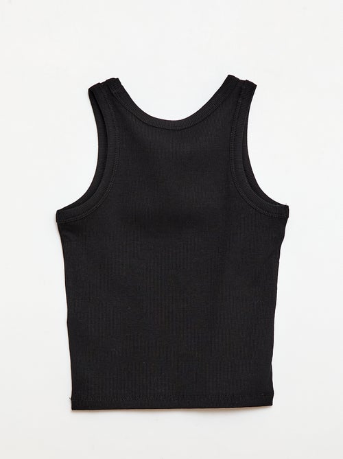 Geribbelde top met ronde hals - Kiabi