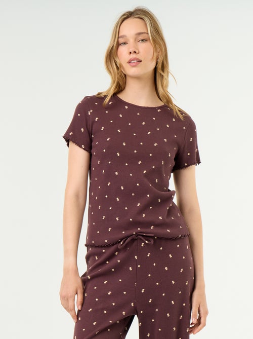 Geribd pyjama T-shirt - Kiabi Geribd pyjama T-shirt - Kiabi