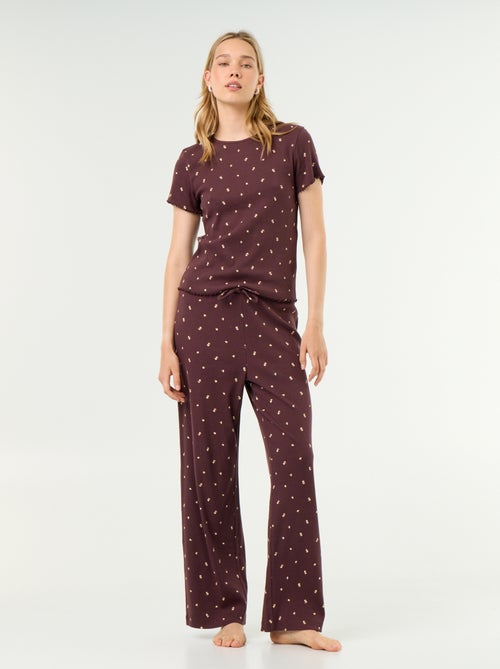 Geribd pyjama T-shirt - Kiabi Geribd pyjama T-shirt - Kiabi