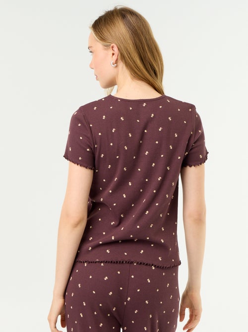 Geribd pyjama T-shirt - Kiabi Geribd pyjama T-shirt - Kiabi