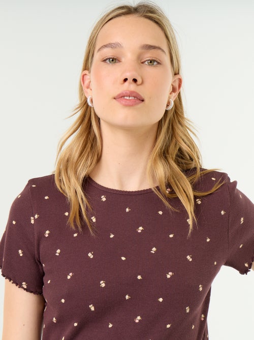 Geribd pyjama T-shirt - Kiabi Geribd pyjama T-shirt - Kiabi