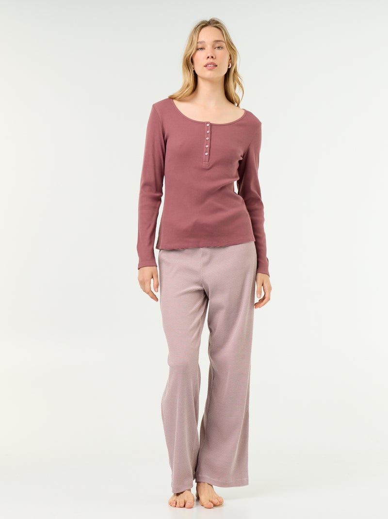 Geribd pyjama T-shirt Rose - Kiabi