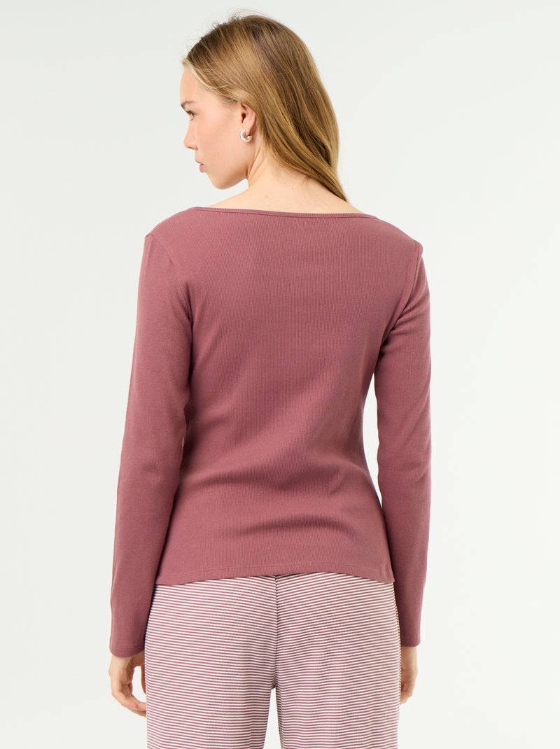 Geribd pyjama T-shirt Rose - Kiabi