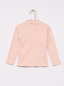 Geribd T-shirt met geplooide kraag - Kiabi