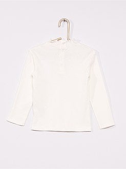 Geribd T-shirt met geplooide kraag - Kiabi