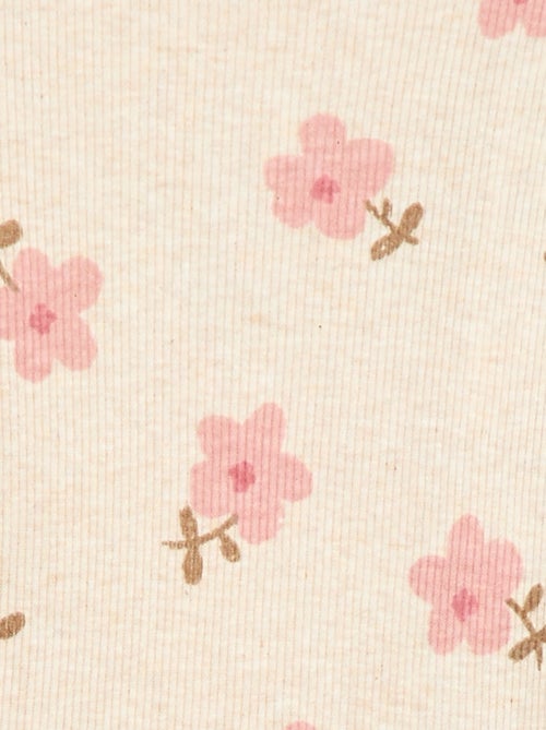 Geribd T-shirt met golvend kraagje - Kiabi