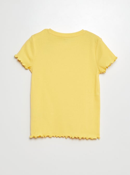 Geribd T-shirt met golvende boordjes - Kiabi