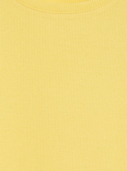 Geribd T-shirt met golvende boordjes - Kiabi