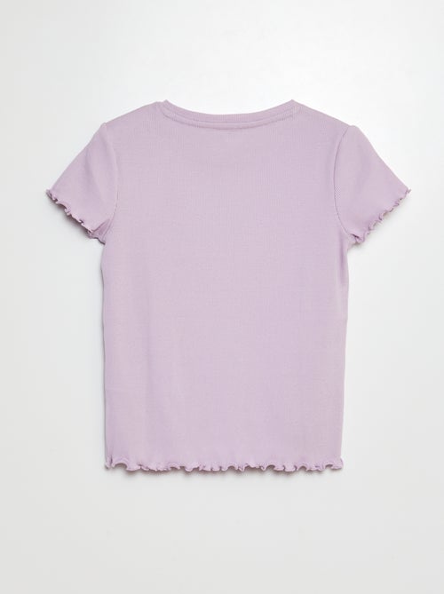 Geribd T-shirt met golvende boordjes - Kiabi