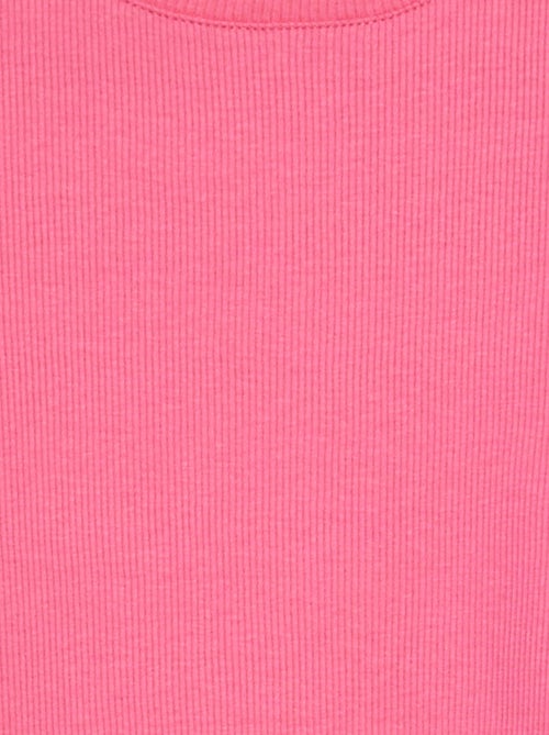 Geribd T-shirt met golvende boordjes - Kiabi