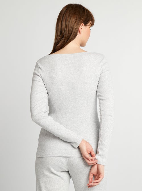 Geribd T-shirt met henleykraag - Kiabi