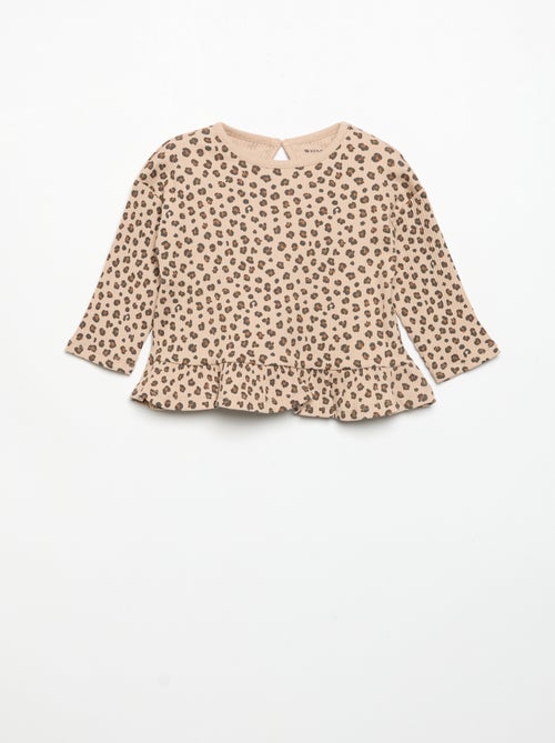 Geribd T-shirt met lange mouwen - Kiabi