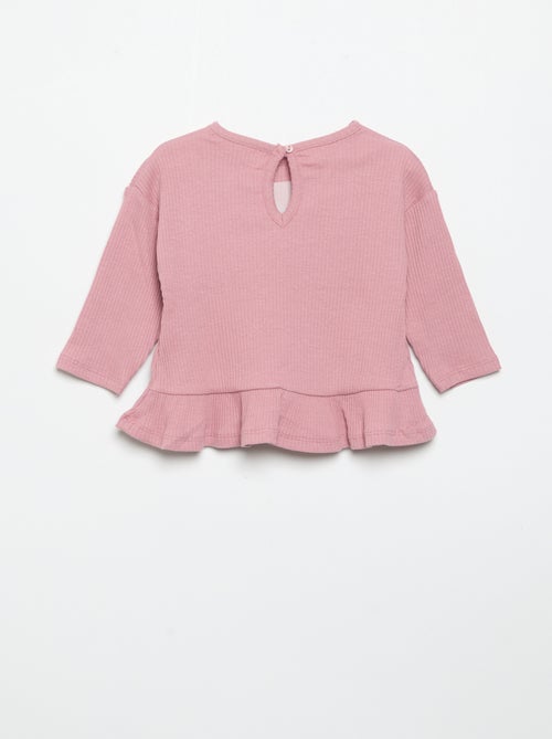 Geribd T-shirt met lange mouwen - Kiabi