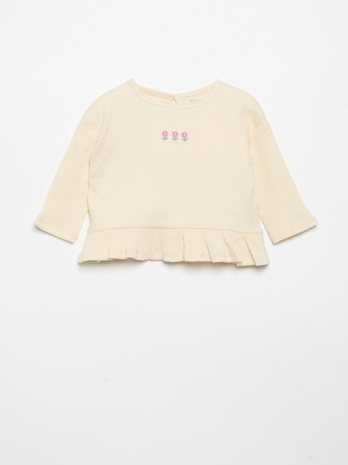 Geribd T-shirt met lange mouwen - Kiabi